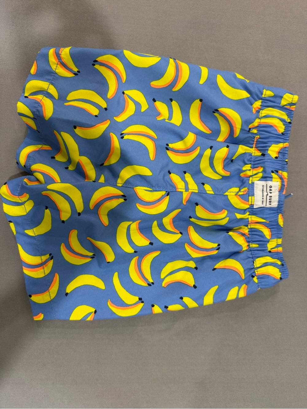 GAP Blue Swim Shorts with Yellow Banana Print